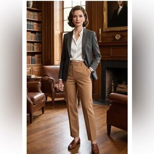 Tahari Arthur S. Levine Grey Pinstripe Blazer Size 6 Professional Dark Academia